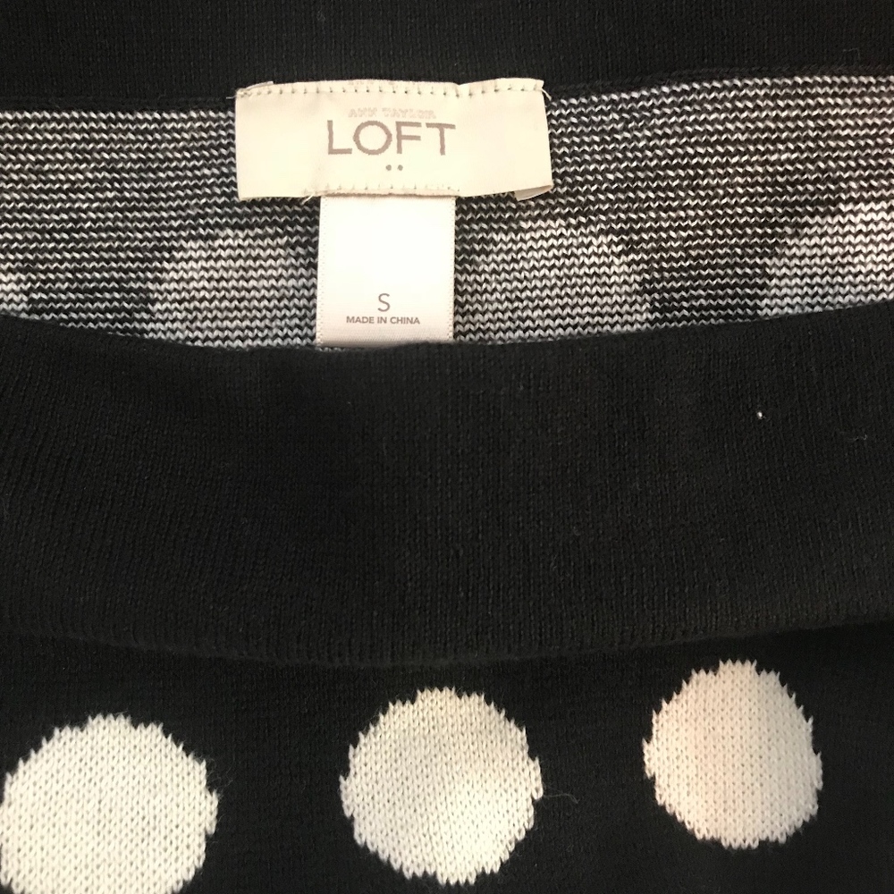 Ann Taylor Loft Black and White Polkadot Skirt - Picture 3 of 4